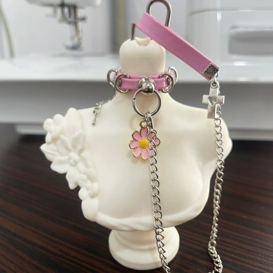 Punk Collar & Chain Leash Set for 1/3, 1/4 & 1/6 BJD Dolls