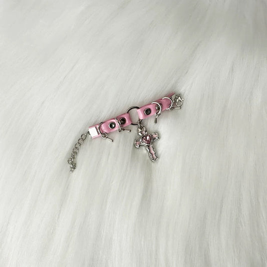 Gothic Crystal Cross Choker Necklace for 1/3, 1/4 & 1/6 BJD Dolls