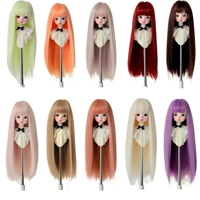 Soft Straight With Bangs Doll Wig for 1/4 or 1/6