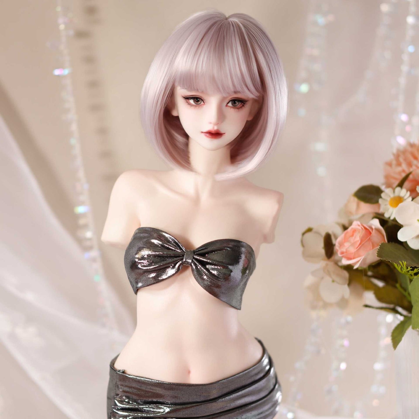 Soft Short Bob hair Style Bangs Doll Wig for 1/4 or 1/6
