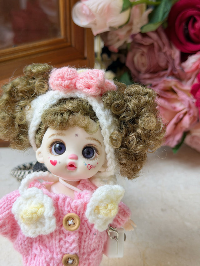 No. 023 โ Poseable Mini Doll Charm | OB11 Size, Approx. 15 cm