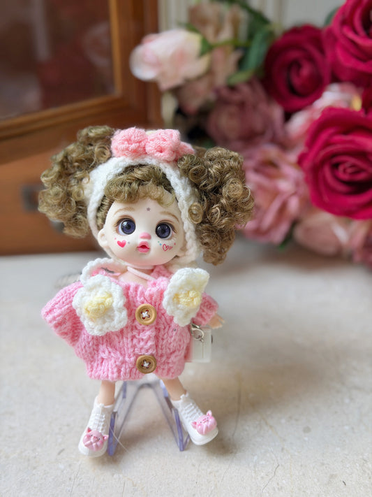 No. 023 — Poseable Mini Doll Charm | OB11 Size, Approx. 15 cm