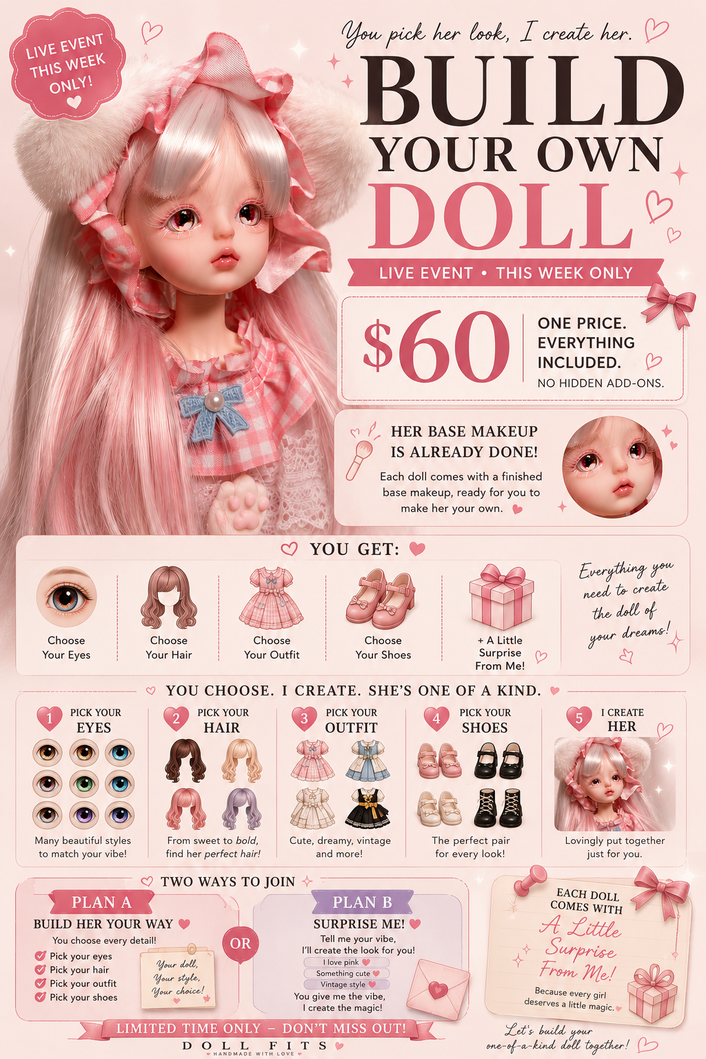 🌸 Build Your Own Doll – A Doll Created by You, Finished with Love