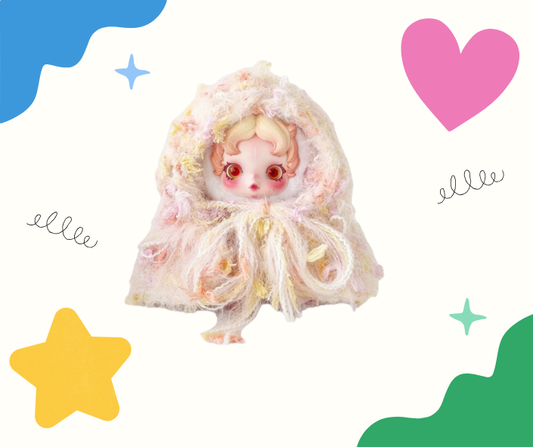 Handwoven Knit Cloak Set  Series - Peach Sorbet