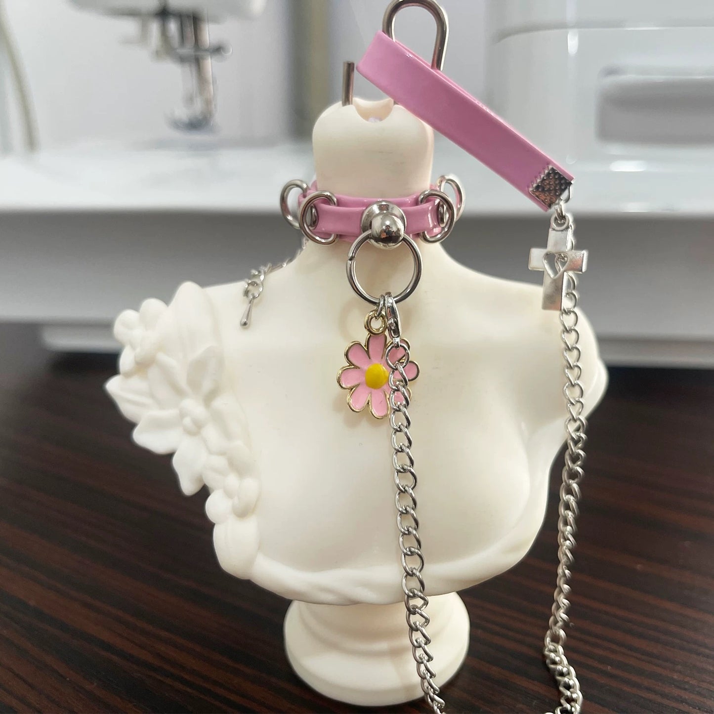 Punk Collar & Chain Leash Set for 1/3, 1/4 & 1/6 BJD Dolls