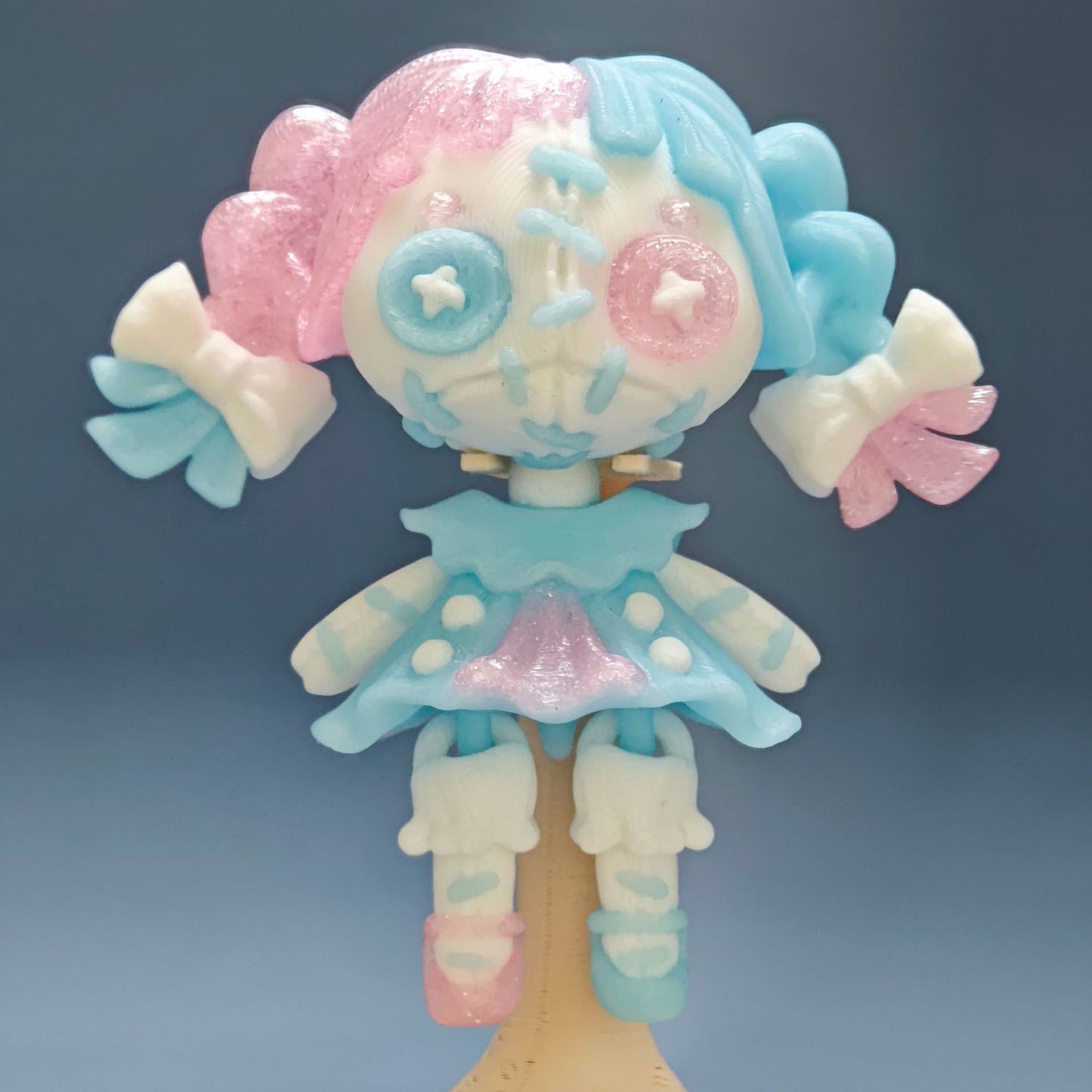 Creepy Twin-Tail Demon Girl | 3D Printed Articulated Art Collectible