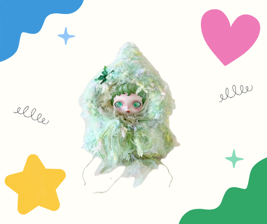 Handwoven Knit Cloak Set  Series -Mint Whisper