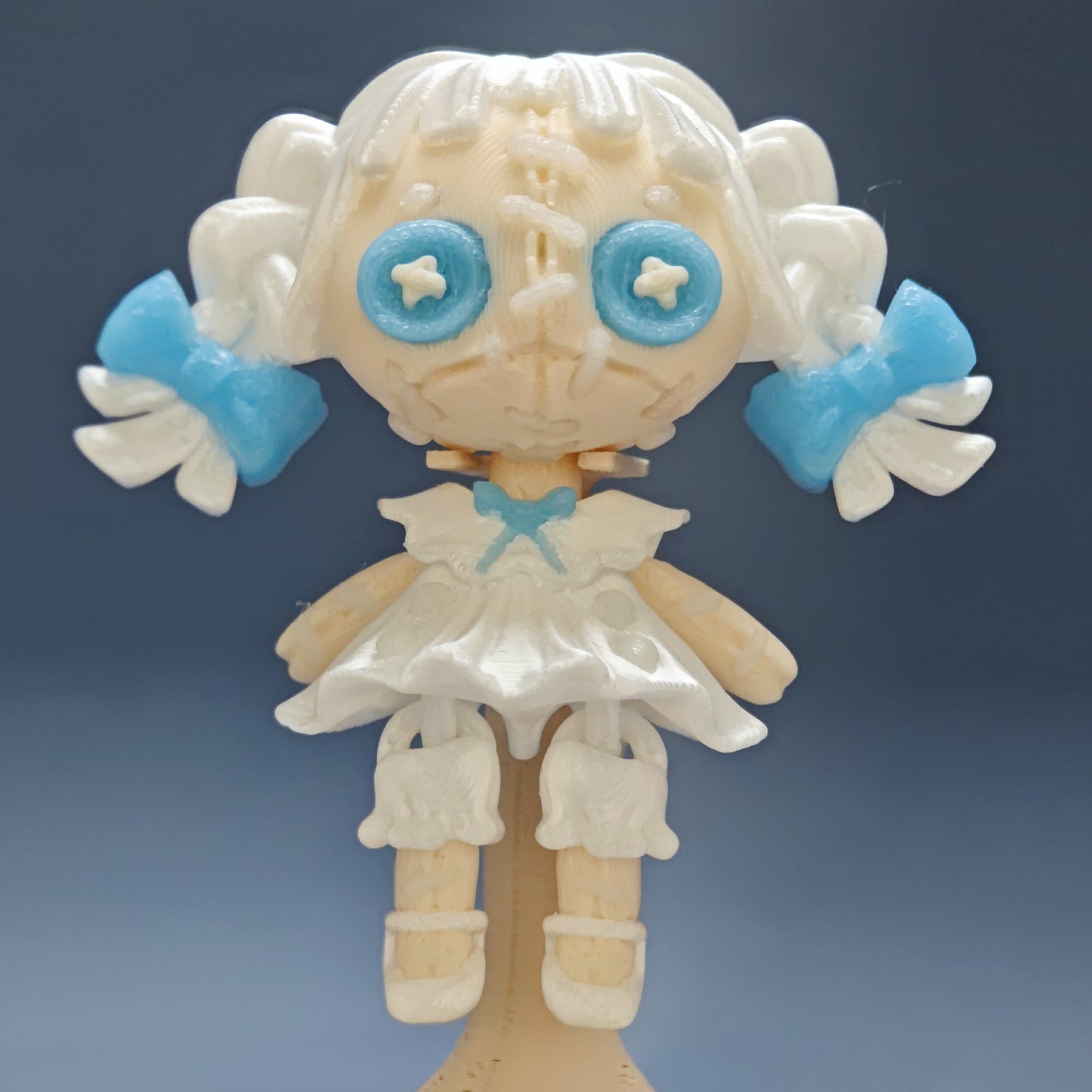 Creepy Twin-Tail Demon Girl | 3D Printed Articulated Art Collectible