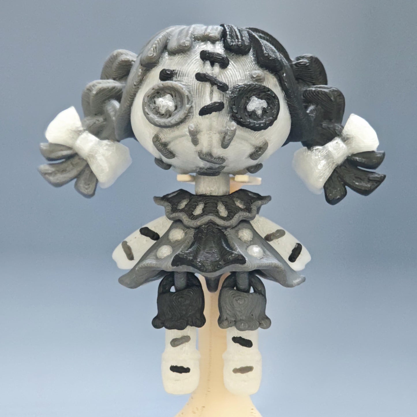 Creepy Twin-Tail Demon Girl | 3D Printed Articulated Art Collectible