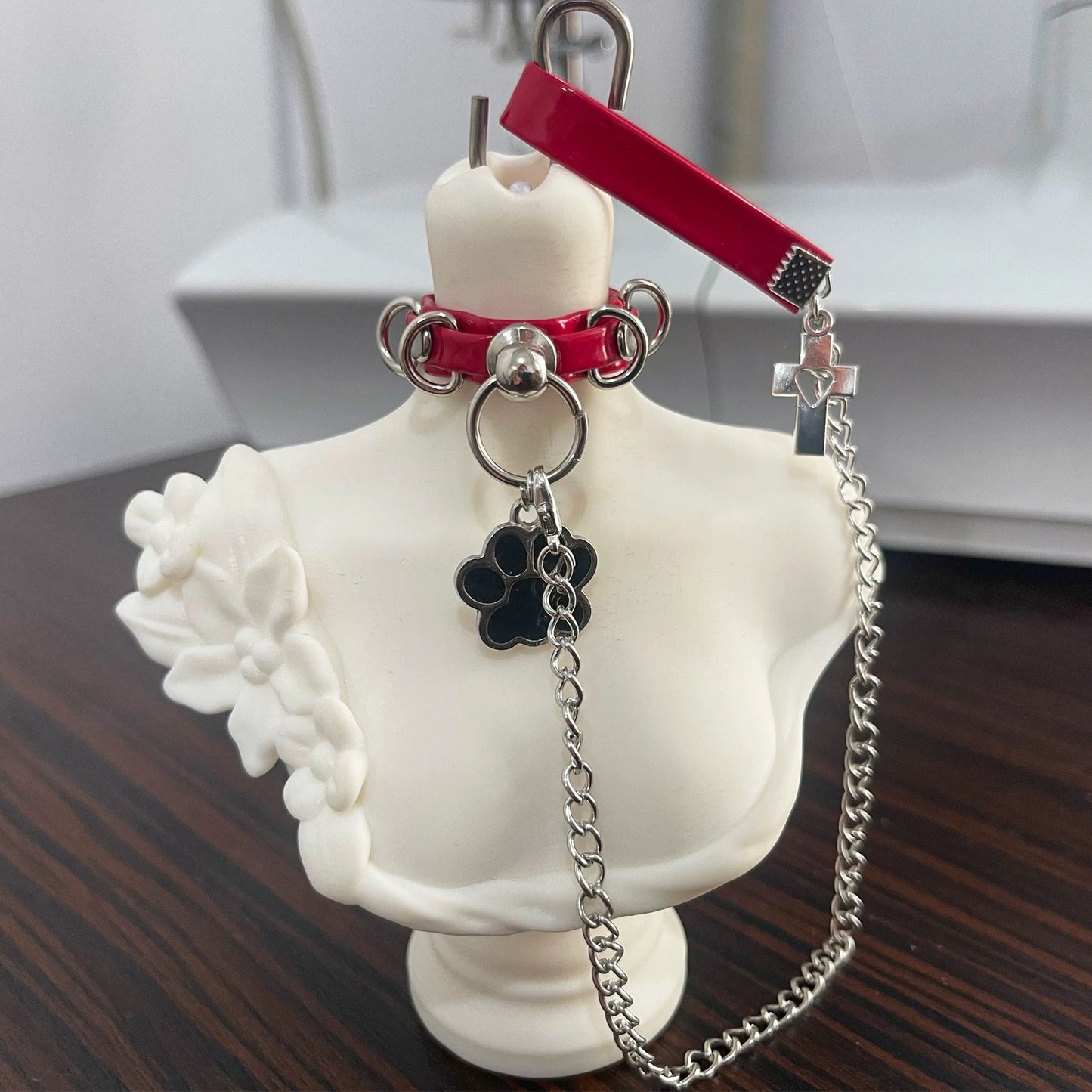Punk Collar & Chain Leash Set for 1/3, 1/4 & 1/6 BJD Dolls