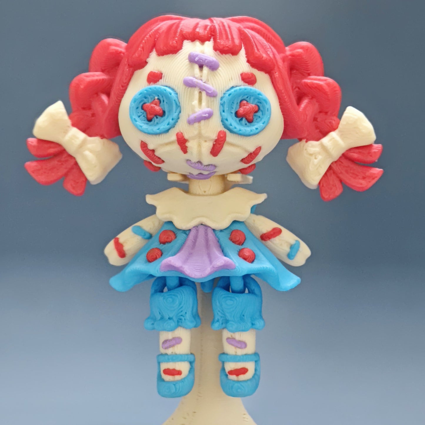 Creepy Twin-Tail Demon Girl | 3D Printed Articulated Art Collectible