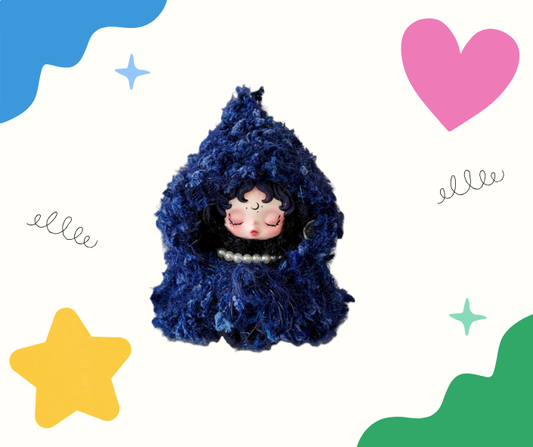 Handwoven Knit Cloak Set  Series -Indigo Bloom