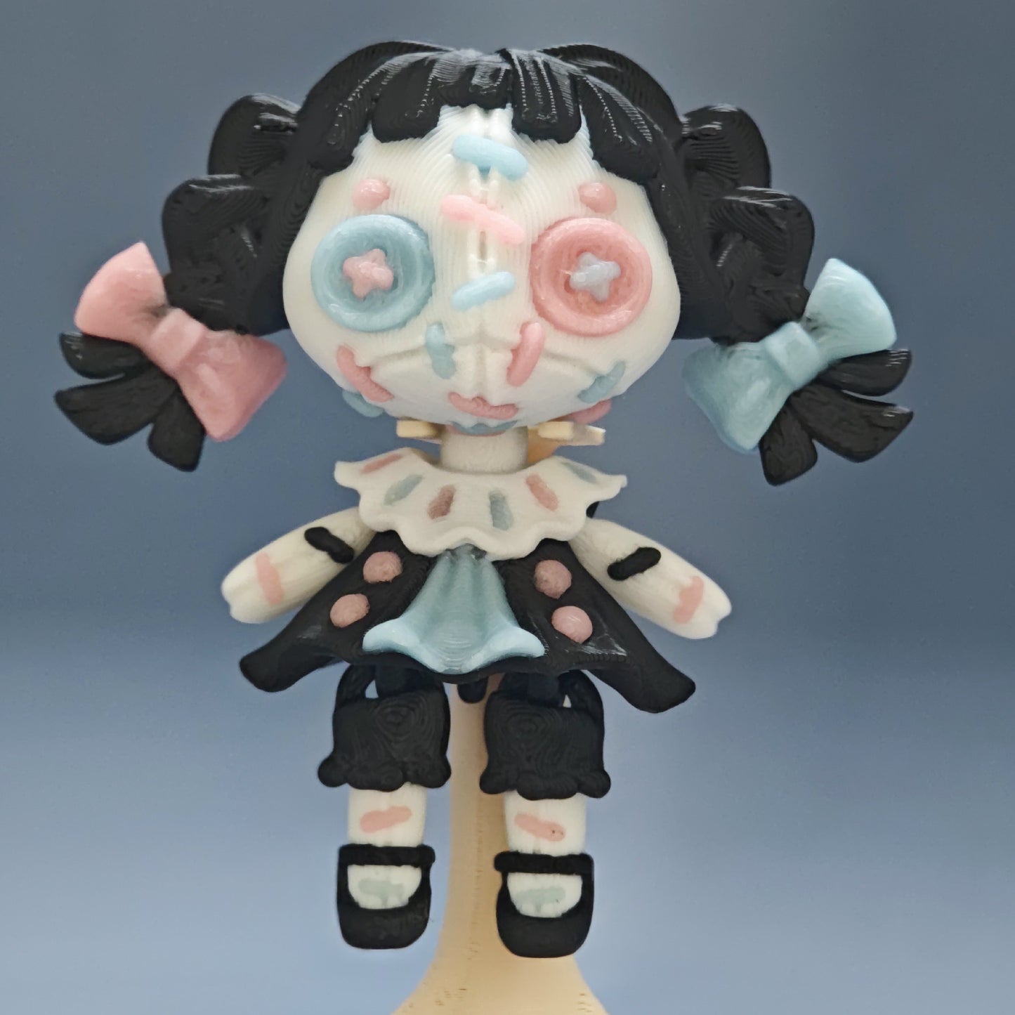 Creepy Twin-Tail Demon Girl | 3D Printed Articulated Art Collectible