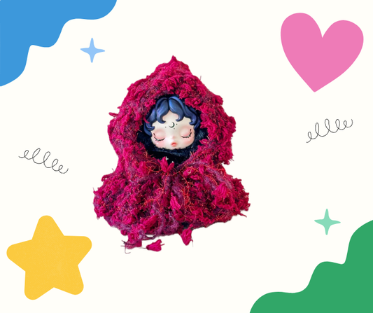 Handwoven Knit Cloak Set  Series -Wine Berry