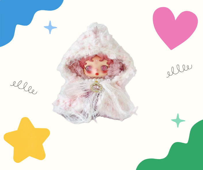 Handwoven Knit Cloak Set  Series -Vanilla Cream