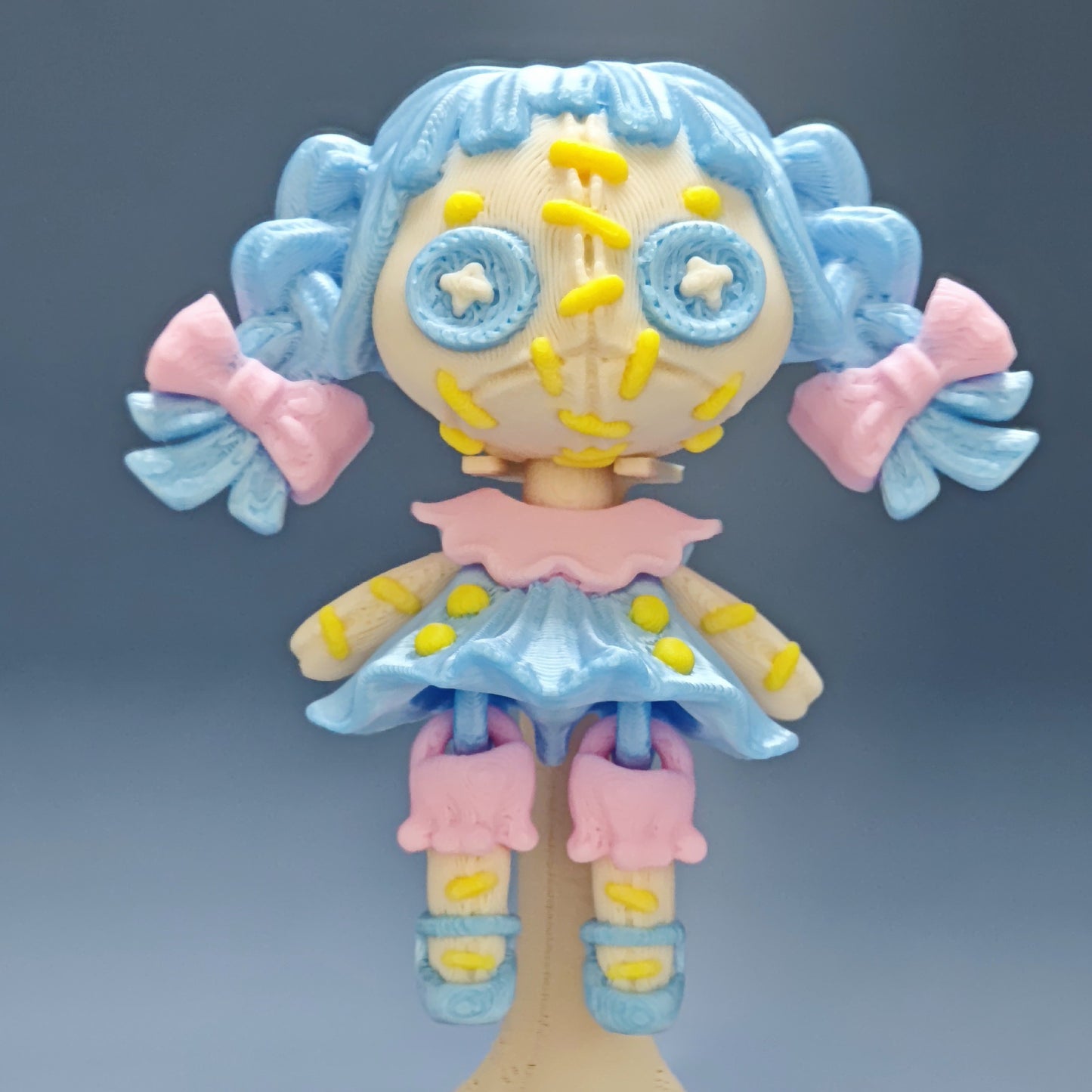 Creepy Twin-Tail Demon Girl | 3D Printed Articulated Art Collectible