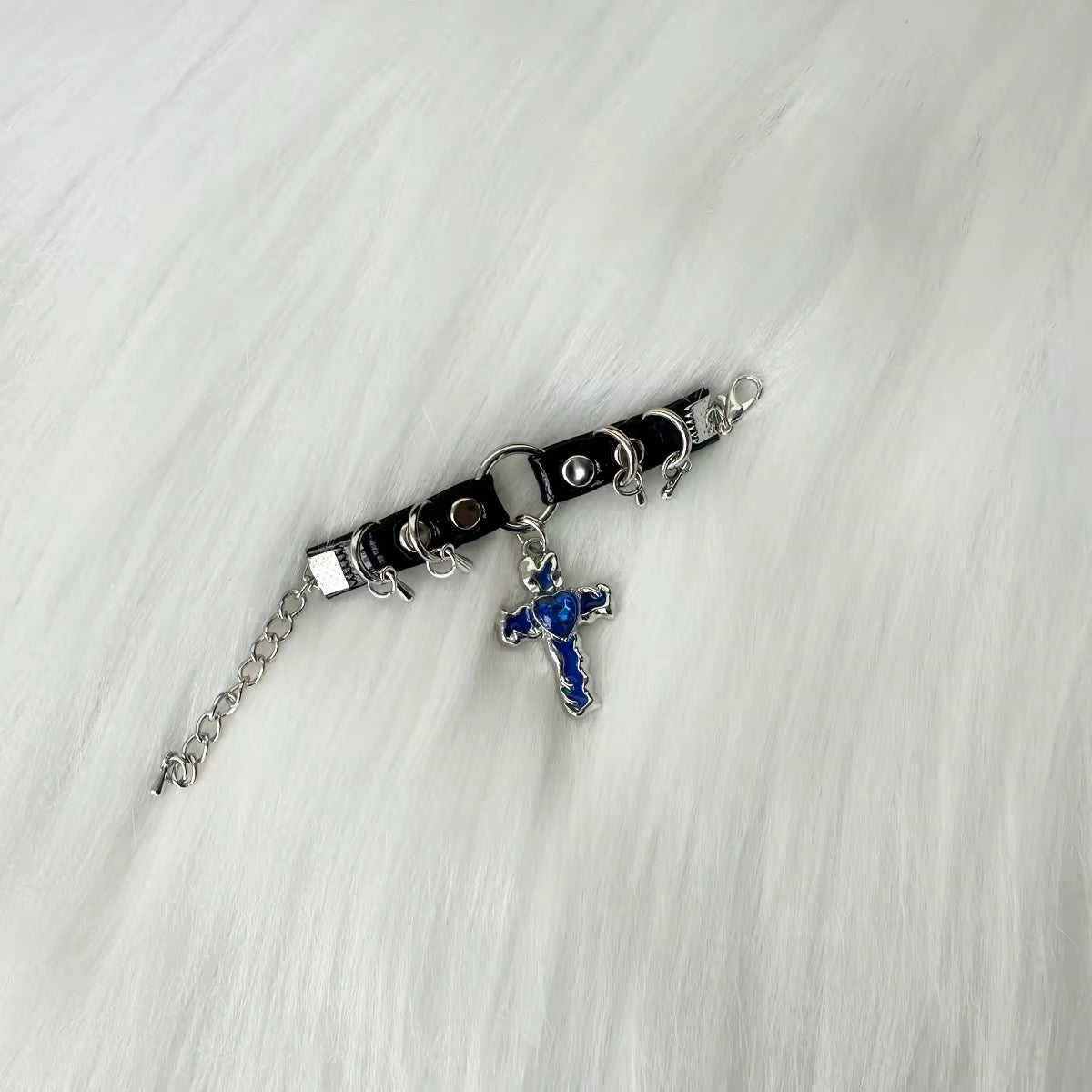 Gothic Crystal Cross Choker Necklace for 1/3, 1/4 & 1/6 BJD Dolls