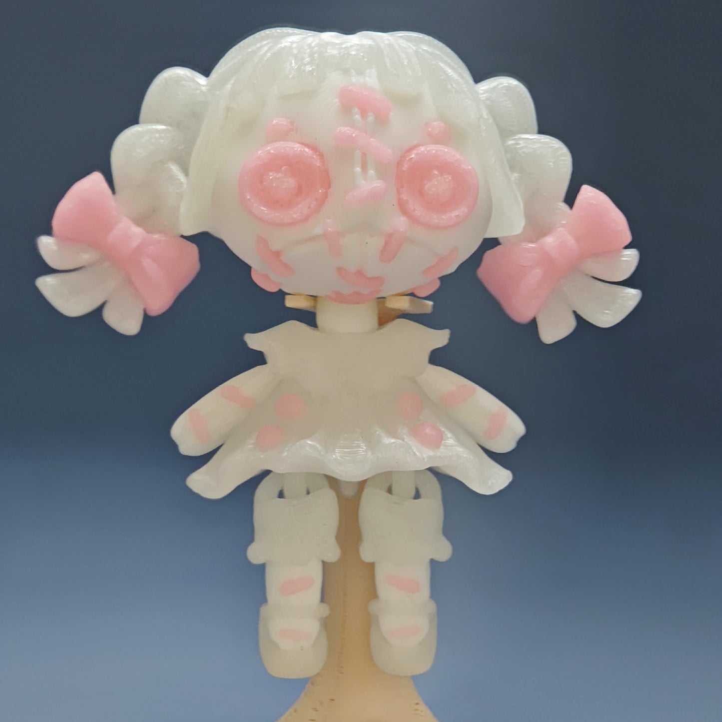 Creepy Twin-Tail Demon Girl | 3D Printed Articulated Art Collectible