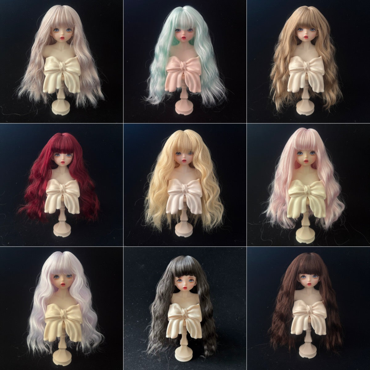 Soft Curly Bangs Doll Wig for 1/4 or 1/6