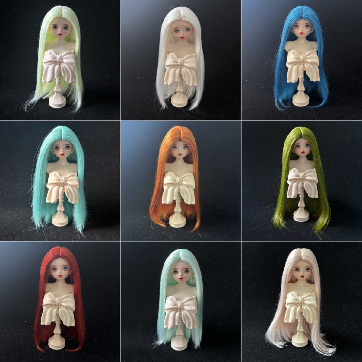 Soft Straight Without Bangs Doll Wig for 1/4 or 1/6