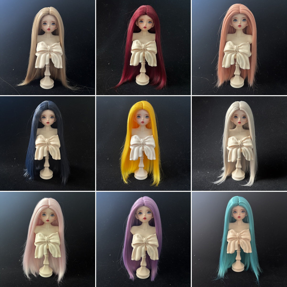 Soft Straight Without Bangs Doll Wig for 1/4 or 1/6