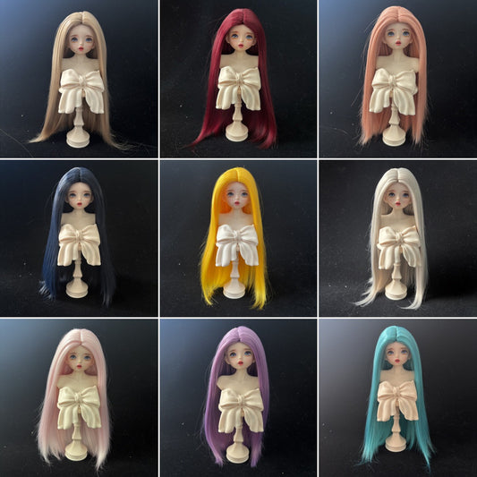 Soft Straight Without Bangs Doll Wig for 1/4 or 1/6