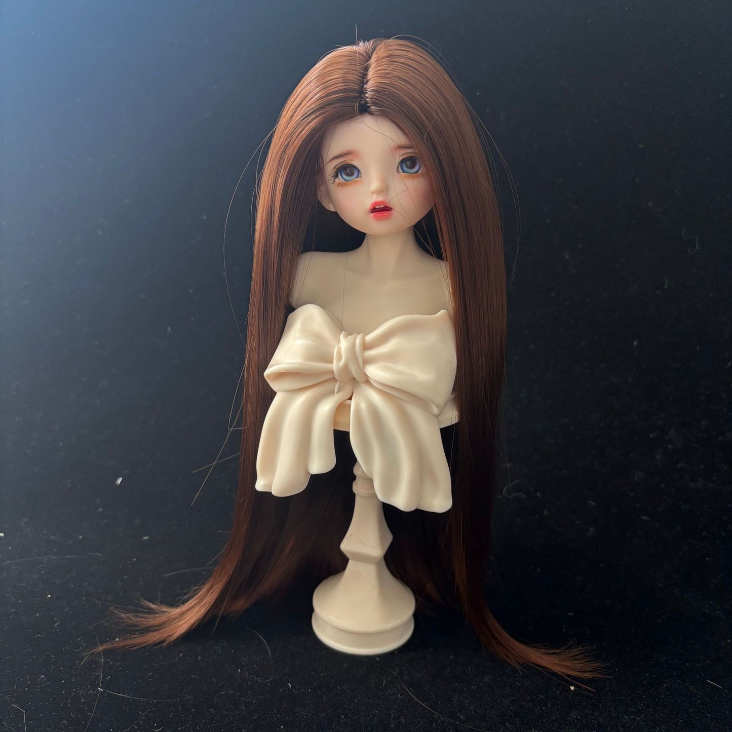 Soft Straight Without Bangs Doll Wig for 1/4 or 1/6