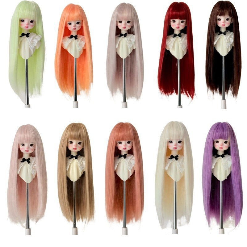 Soft Straight With Bangs Doll Wig for 1/4 or 1/6