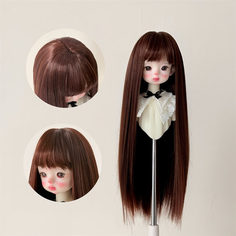 Soft Straight With Bangs Doll Wig for 1/4 or 1/6