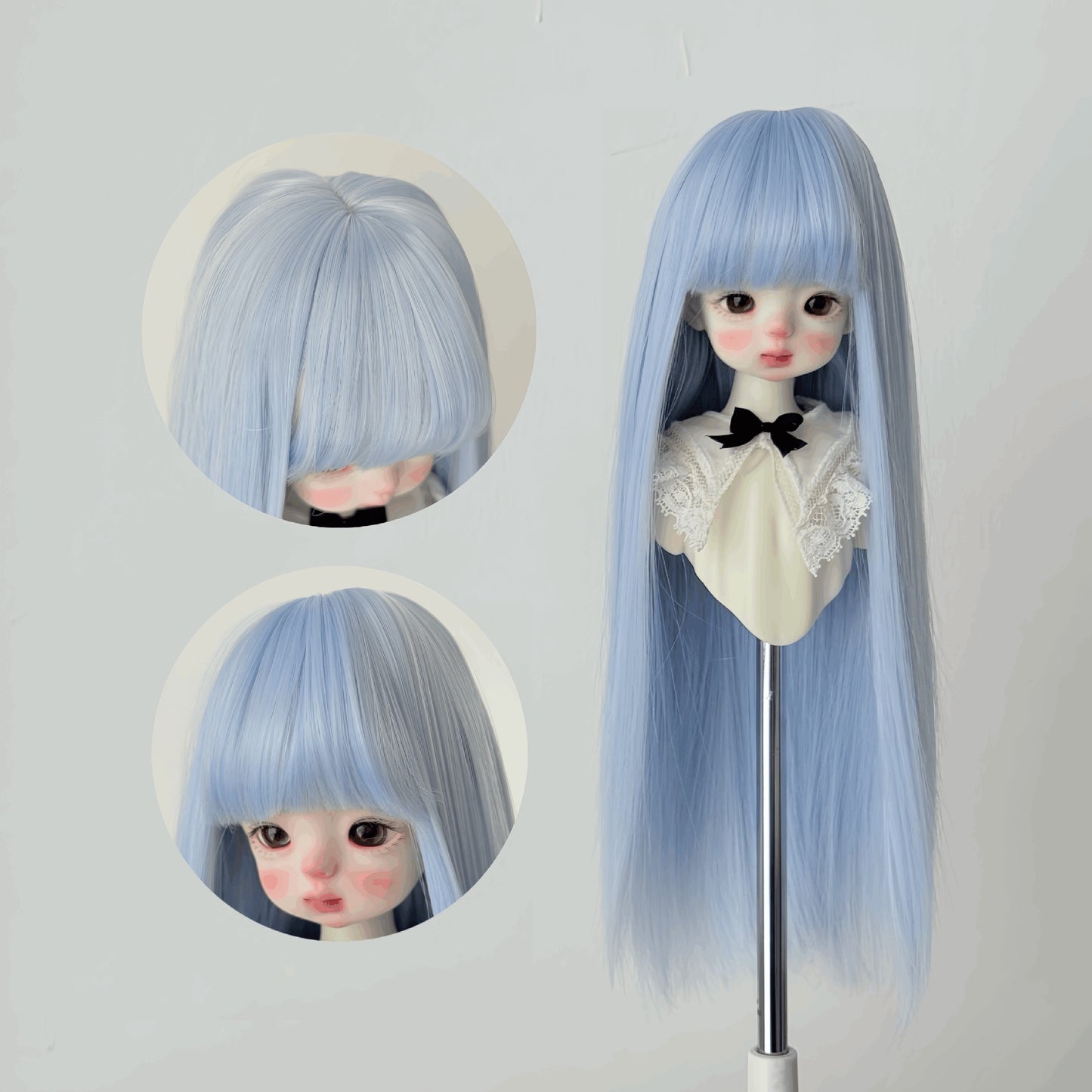 Soft Straight With Bangs Doll Wig for 1/4 or 1/6