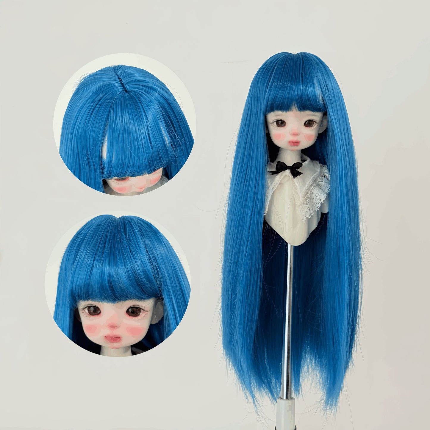 Soft Straight With Bangs Doll Wig for 1/4 or 1/6