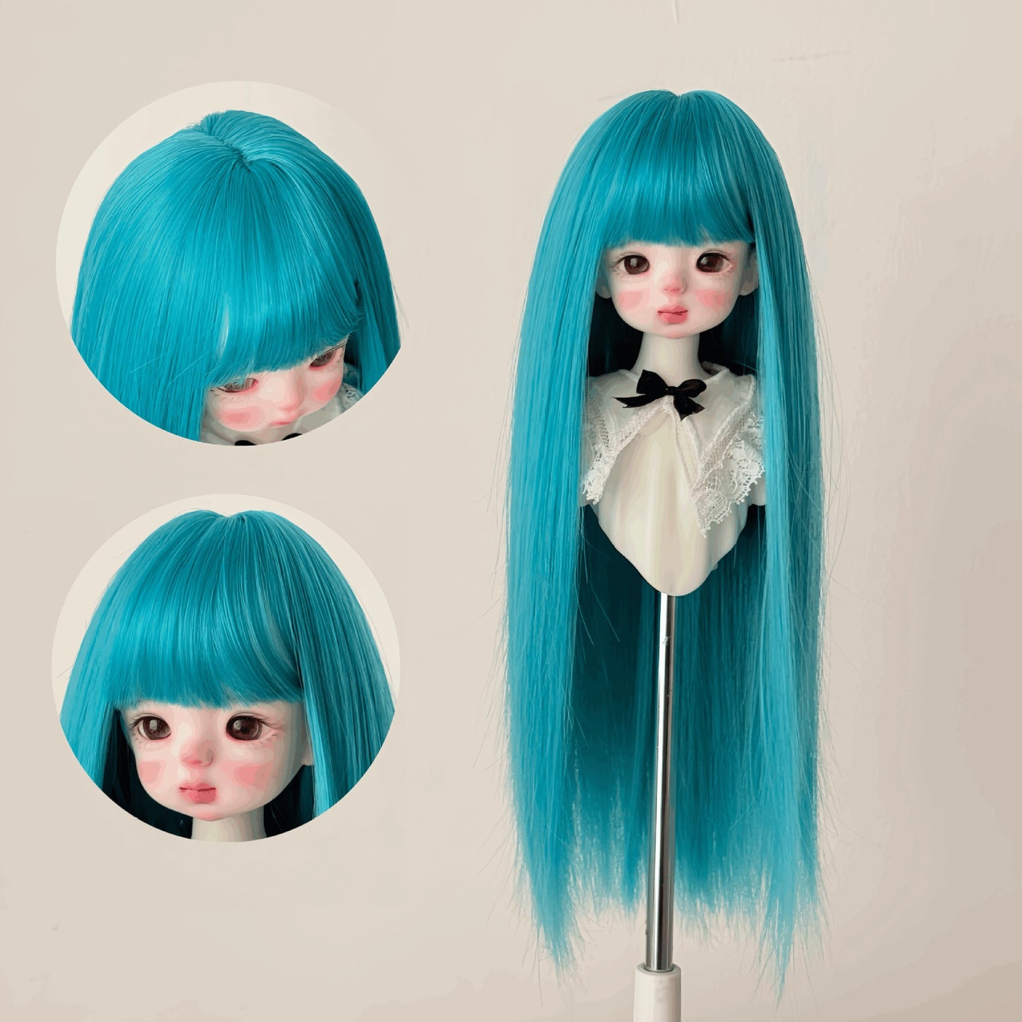 Soft Straight With Bangs Doll Wig for 1/4 or 1/6