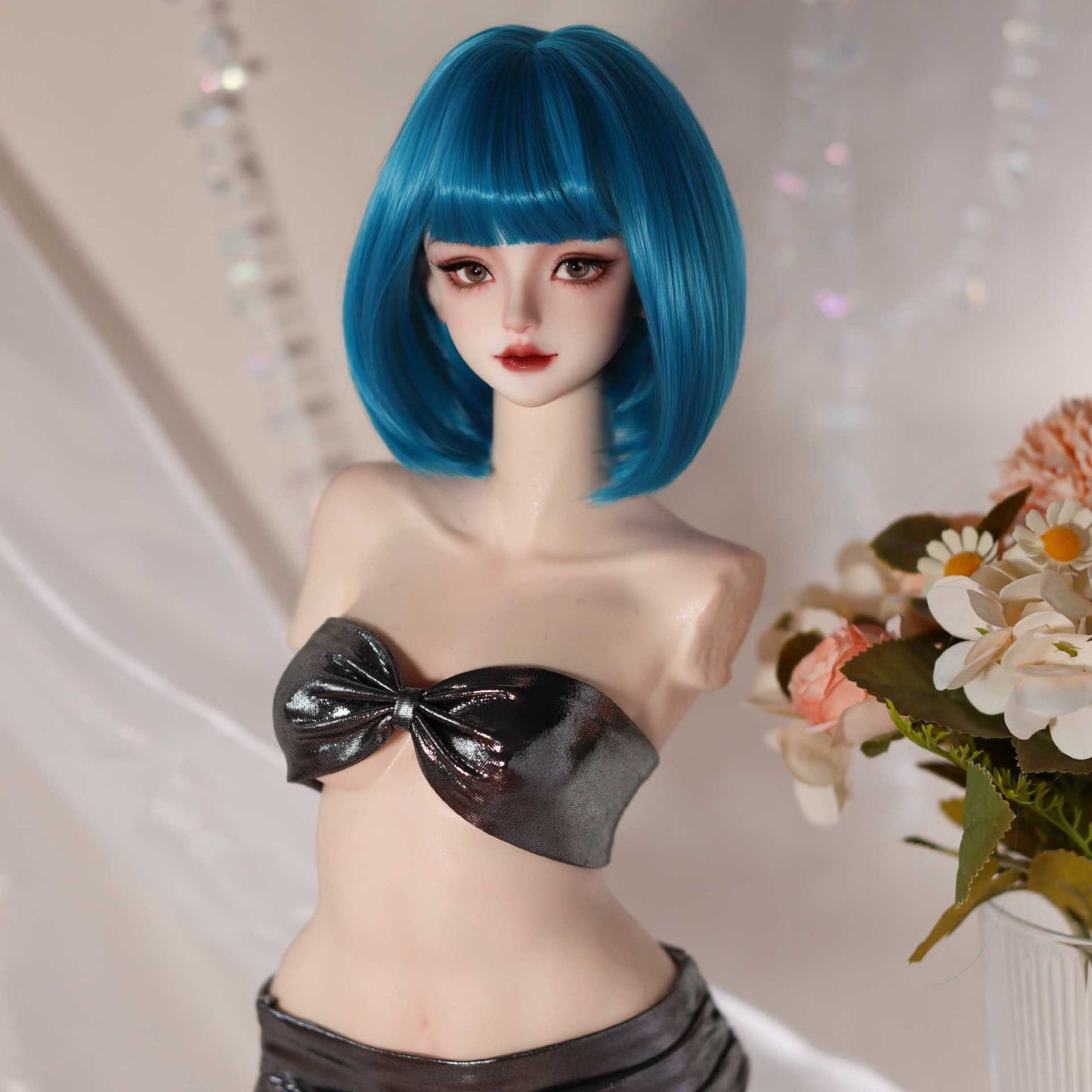 Soft Short Bob hair Style  Bangs Doll Wig for 1/4 or 1/6