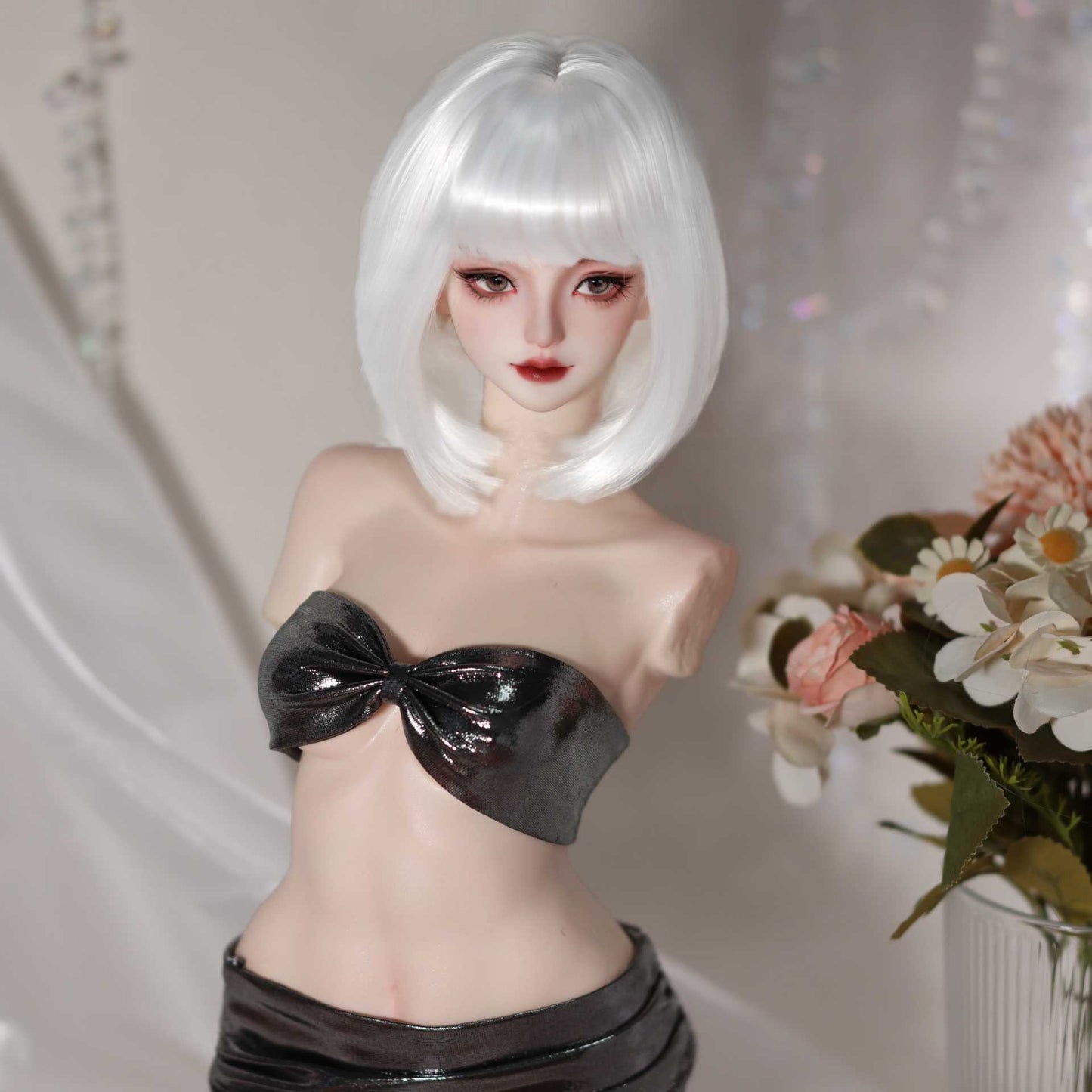 Soft Short Bob hair Style  Bangs Doll Wig for 1/4 or 1/6