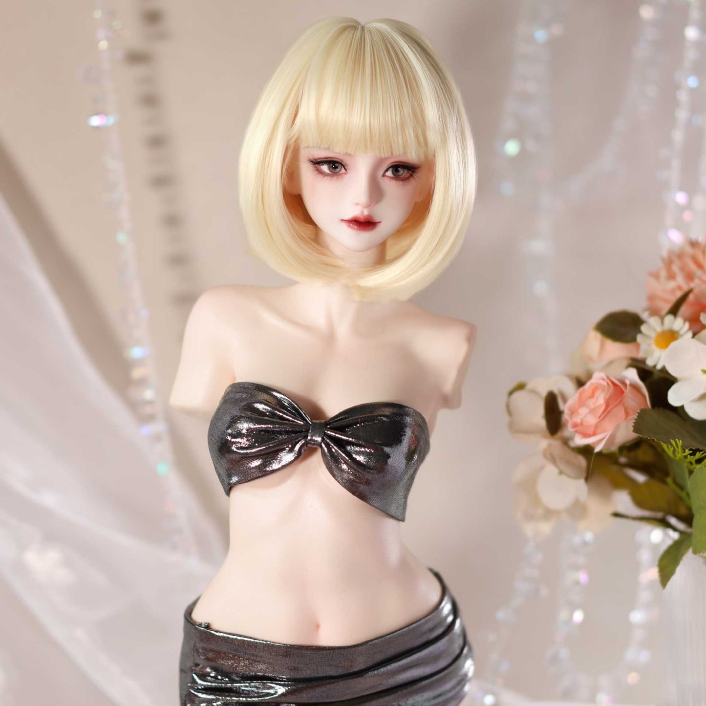 Soft Short Bob hair Style  Bangs Doll Wig for 1/4 or 1/6
