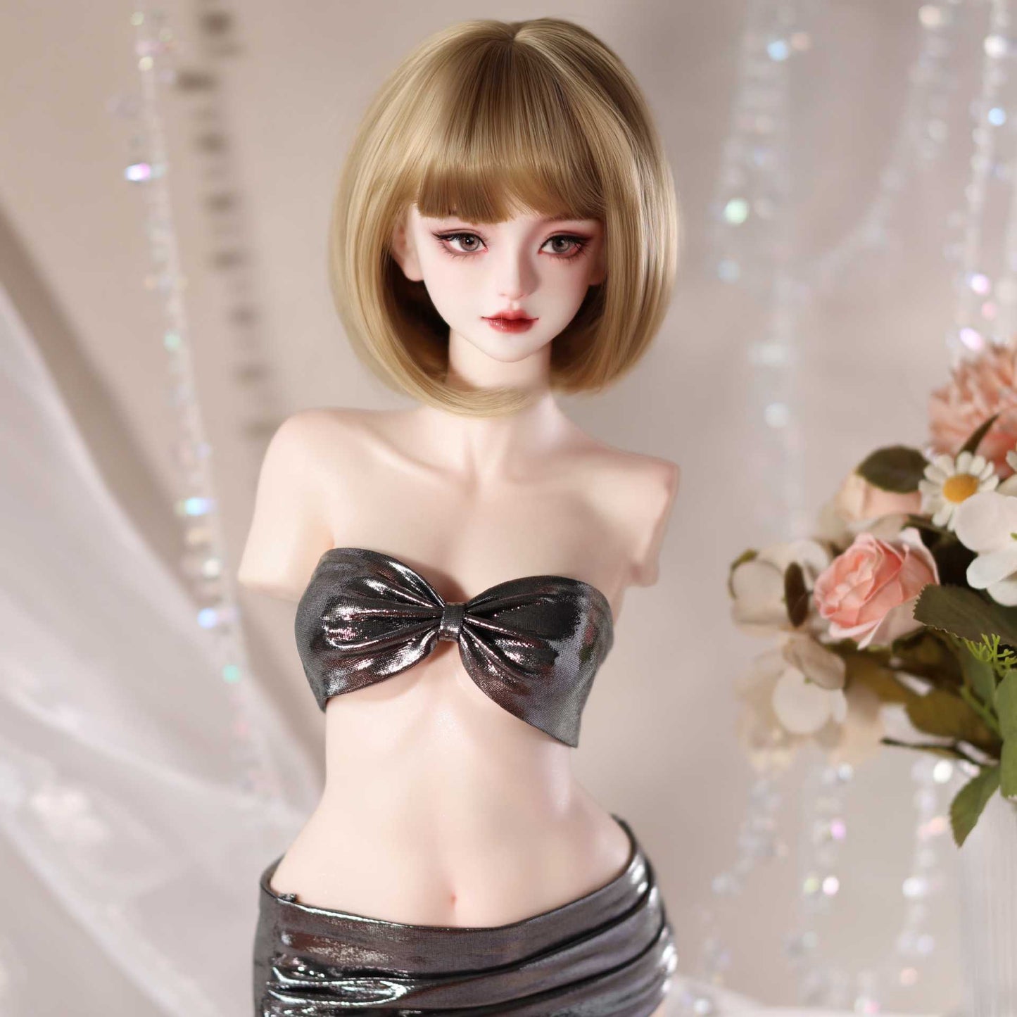 Soft Short Bob hair Style  Bangs Doll Wig for 1/4 or 1/6