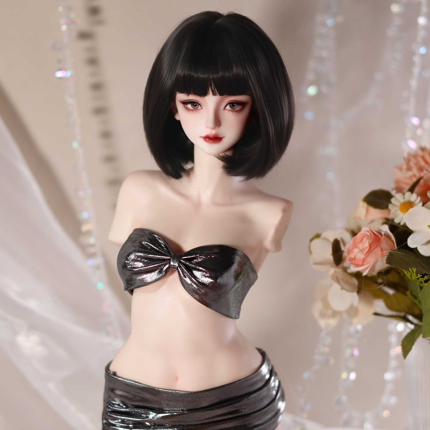 Soft Short Bob hair Style  Bangs Doll Wig for 1/4 or 1/6