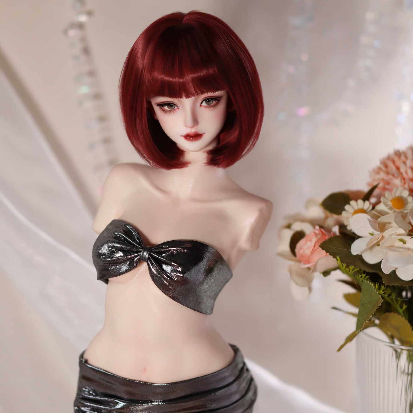 Soft Short Bob hair Style  Bangs Doll Wig for 1/4 or 1/6