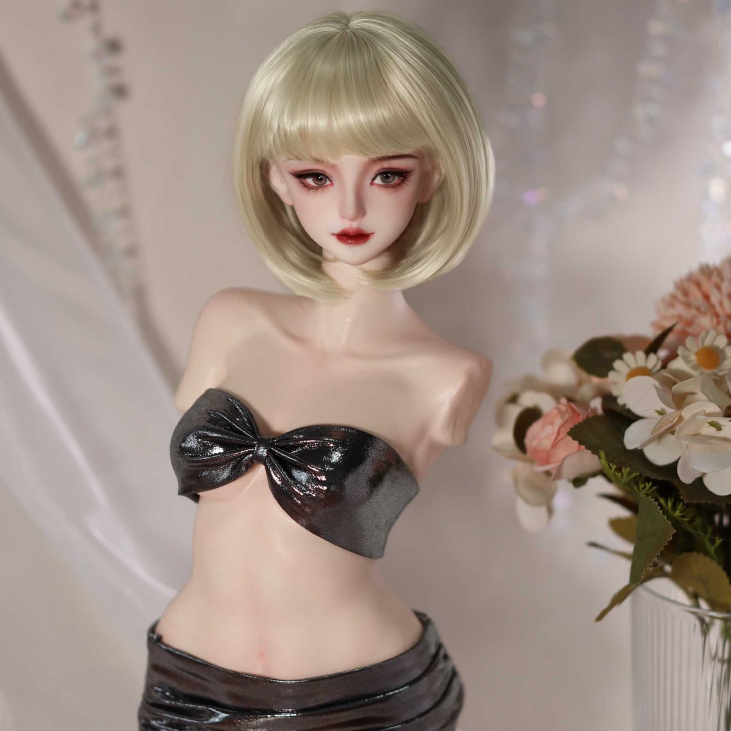 Soft Short Bob hair Style  Bangs Doll Wig for 1/4 or 1/6