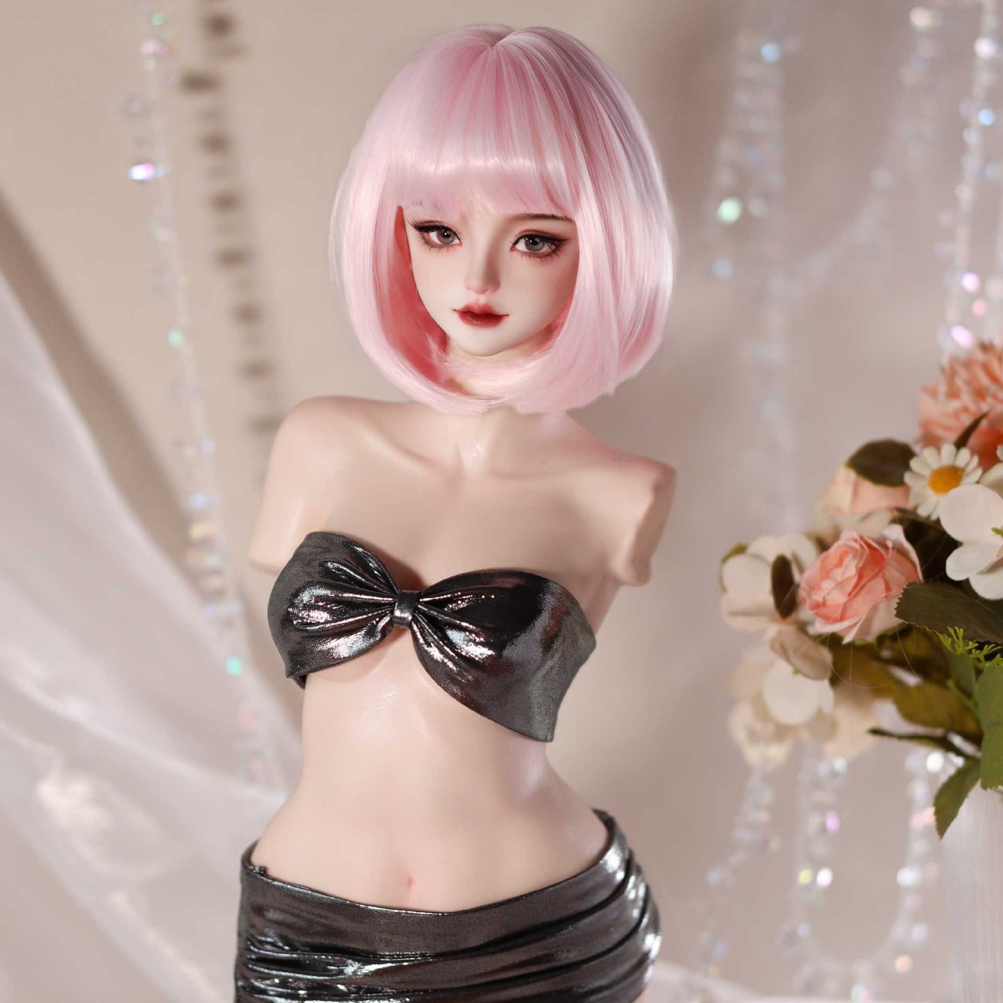 Soft Short Bob hair Style  Bangs Doll Wig for 1/4 or 1/6