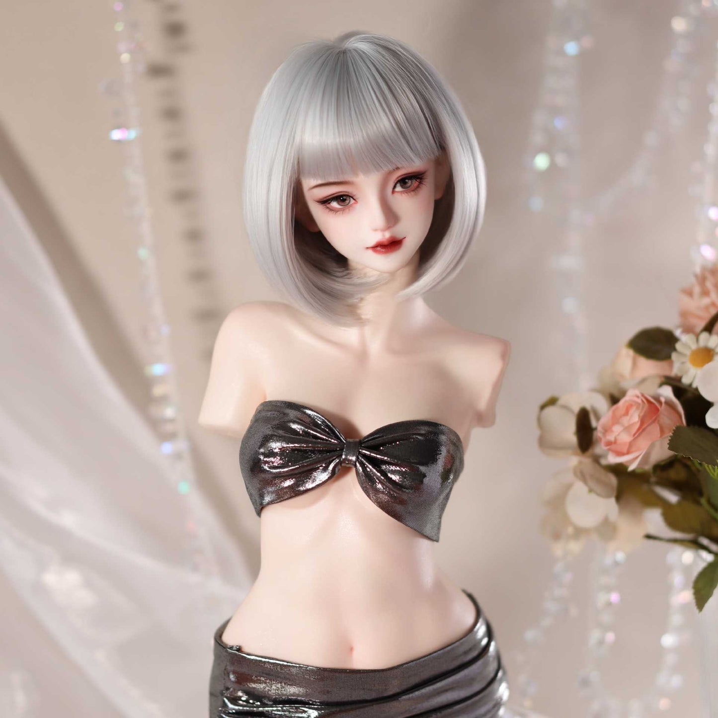 Soft Short Bob hair Style  Bangs Doll Wig for 1/4 or 1/6