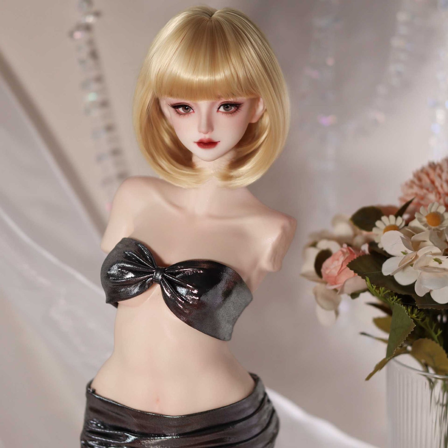 Soft Short Bob hair Style  Bangs Doll Wig for 1/4 or 1/6