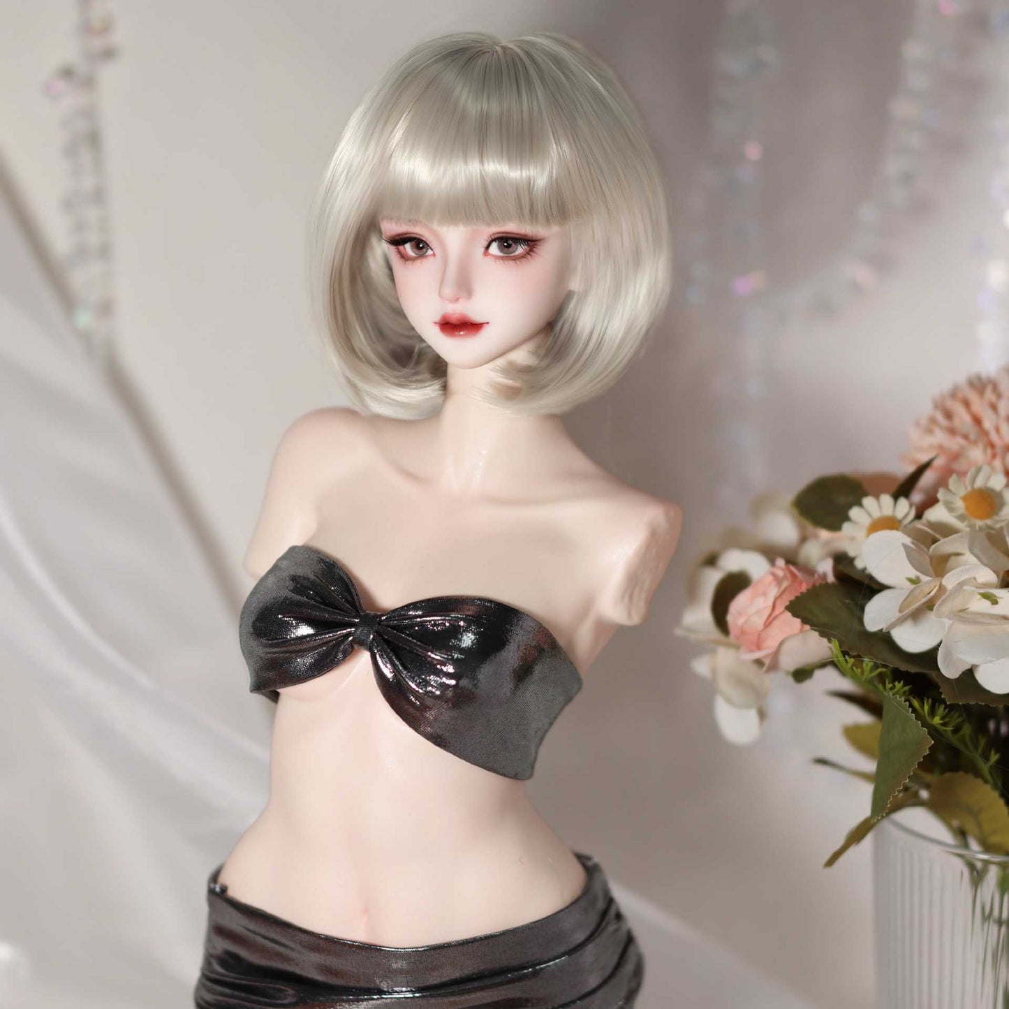 Soft Short Bob hair Style  Bangs Doll Wig for 1/4 or 1/6