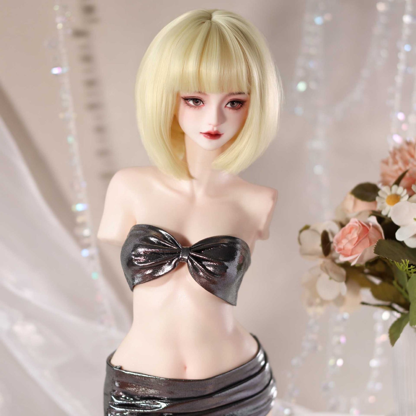 Soft Short Bob hair Style  Bangs Doll Wig for 1/4 or 1/6