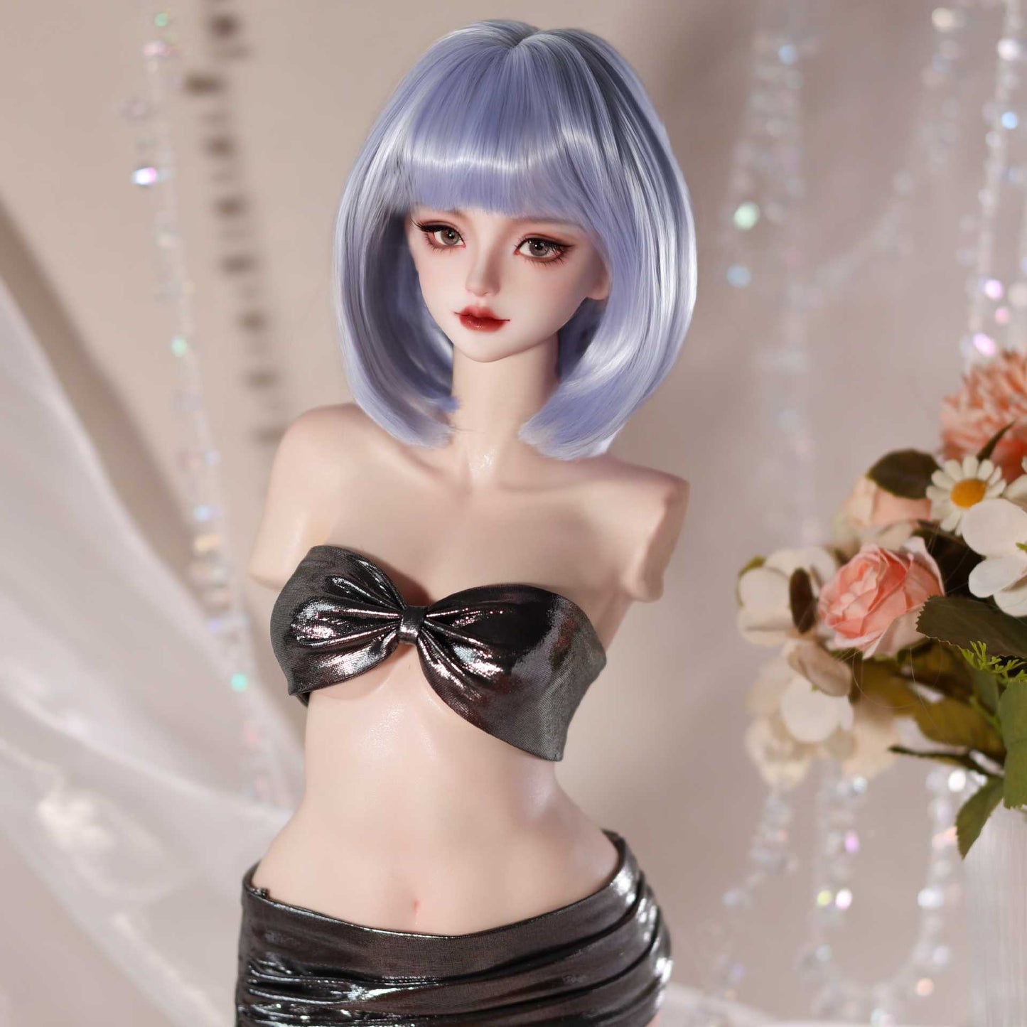 Soft Short Bob hair Style  Bangs Doll Wig for 1/4 or 1/6