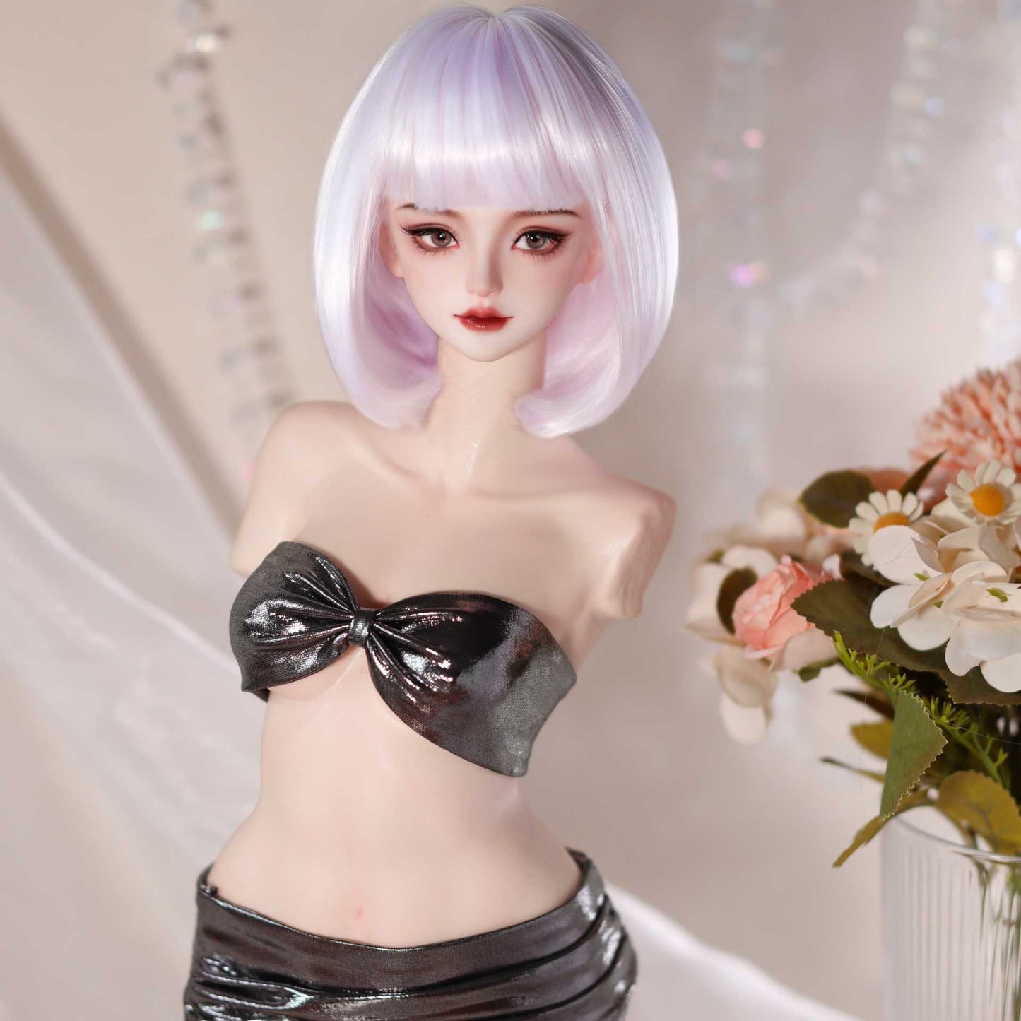 Soft Short Bob hair Style  Bangs Doll Wig for 1/4 or 1/6