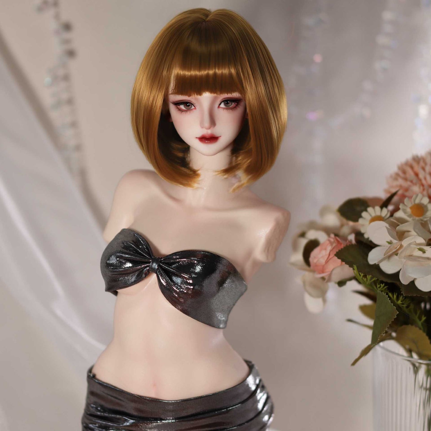 Soft Short Bob hair Style  Bangs Doll Wig for 1/4 or 1/6