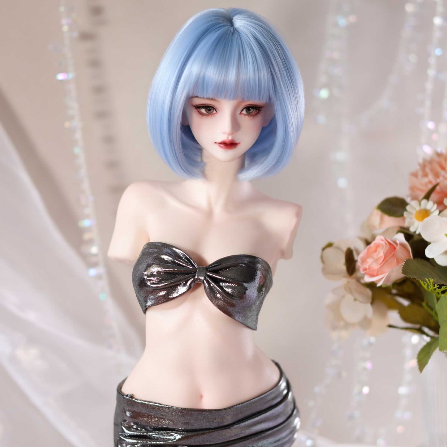 Soft Short Bob hair Style  Bangs Doll Wig for 1/4 or 1/6