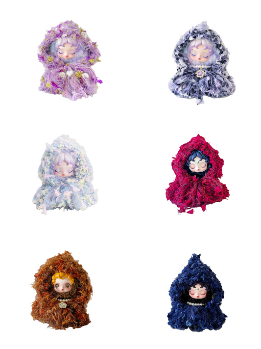 Handwoven Knit Cloak Set  Series -Indigo Bloom