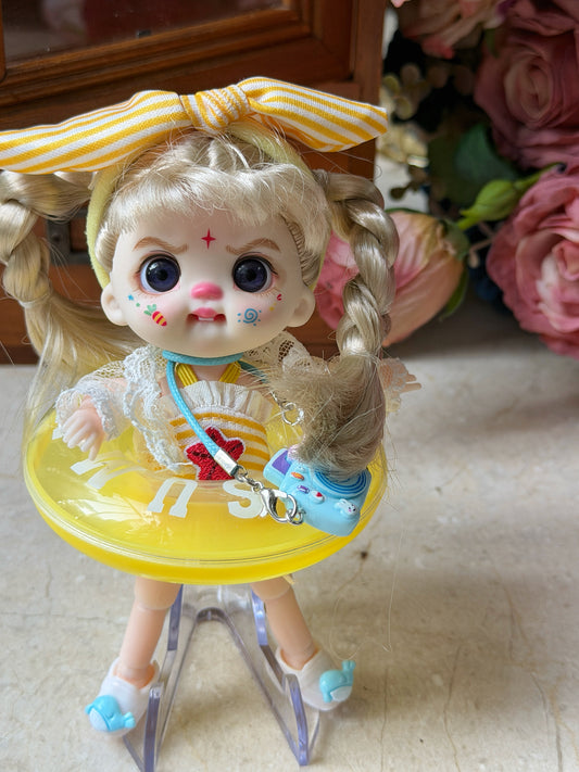 No. 003 — Poseable Mini Doll Charm | OB11 Size, Approx. 15 cm